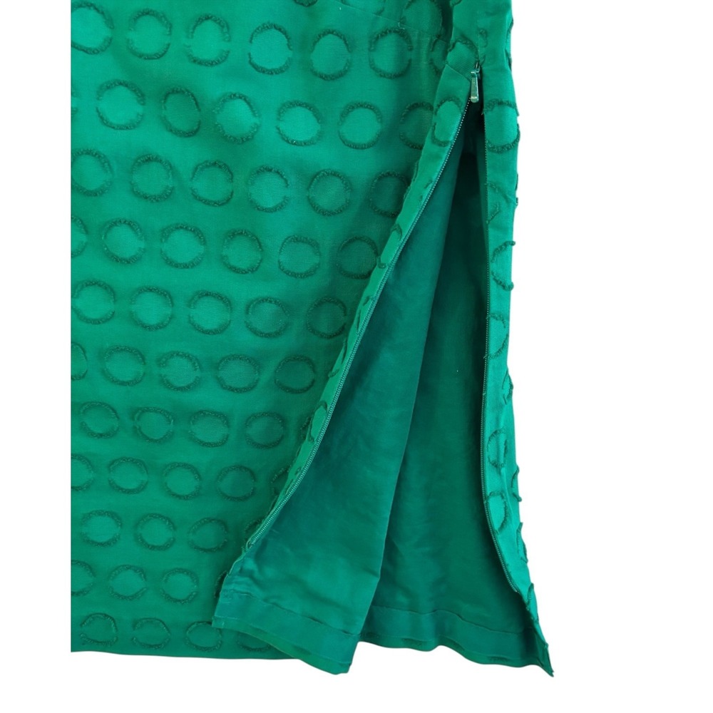 Talbots Green Sleeveless‎ Blouse Womens 10 Textured Dot Cotton Top Side Zip - Picture 4 of 7